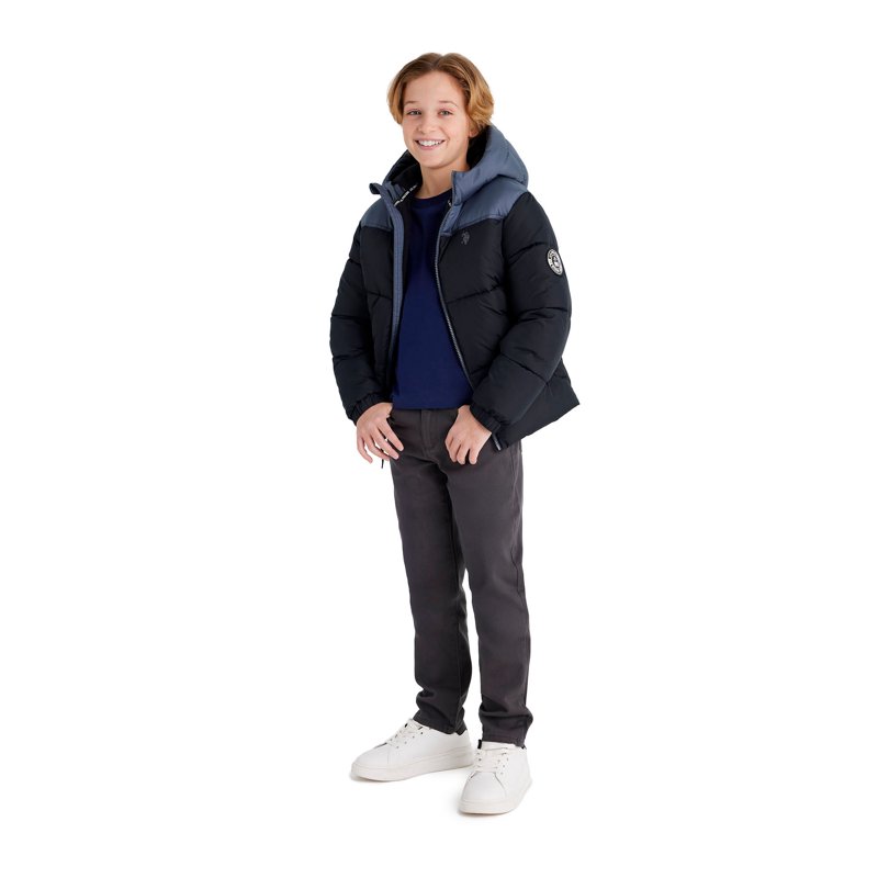 U.S Polo Assn. Boys Colorblock Puffer Jacket Sizes 4-18