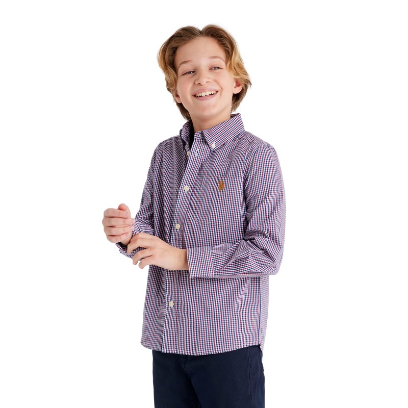 U.S. Polo Assn. Boys Long Sleeve Button Down Shirt Sizes 4-18