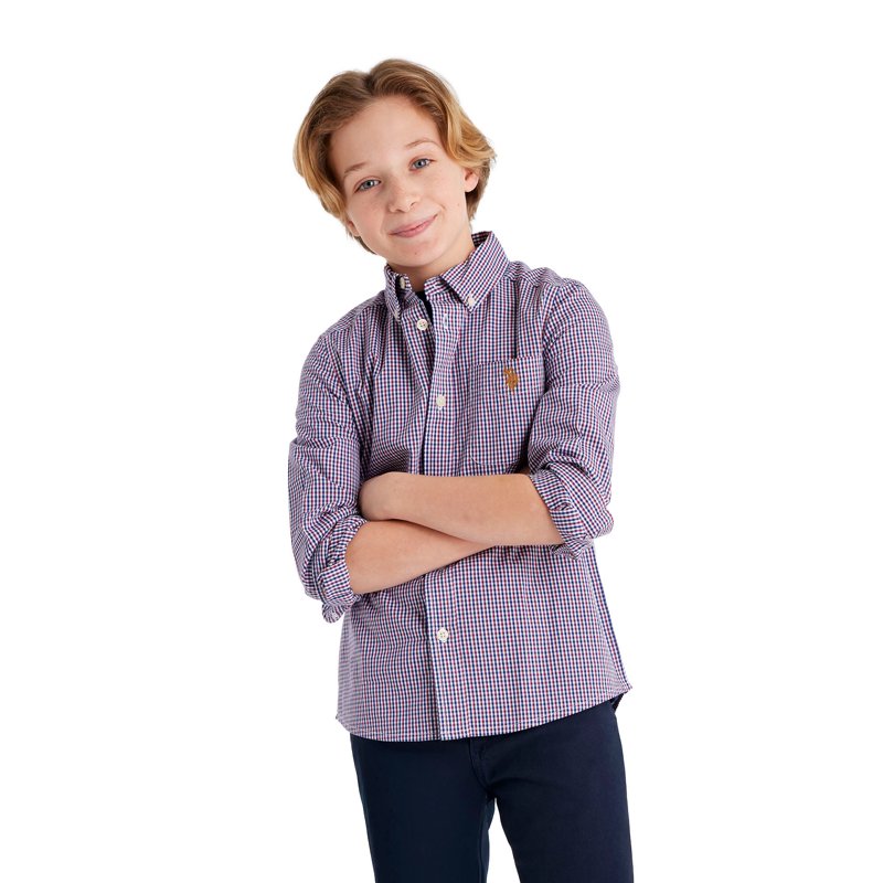 U.S. Polo Assn. Boys Long Sleeve Button Down Shirt Sizes 4-18