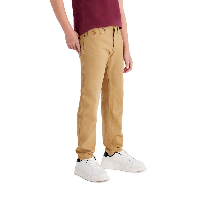 U.S. Polo Assn. Boys Stretch Twill 5-Pocket Straight Fit Pant Sizes 4-18