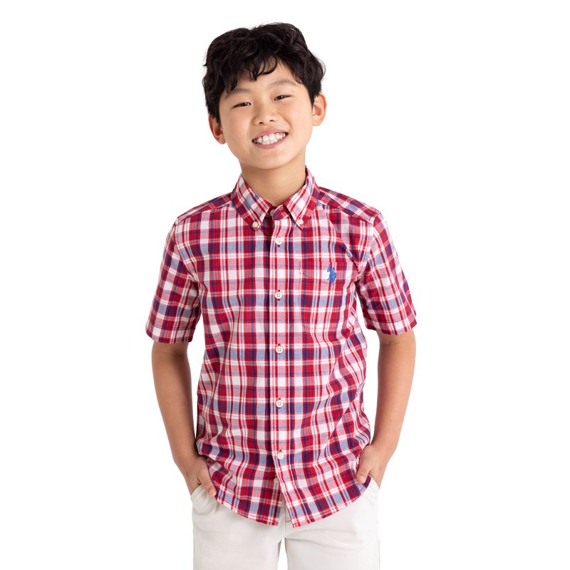 U.S. Polo Assn. Short Sleeve Button-Up Shirt for Boys Sizes 4-18