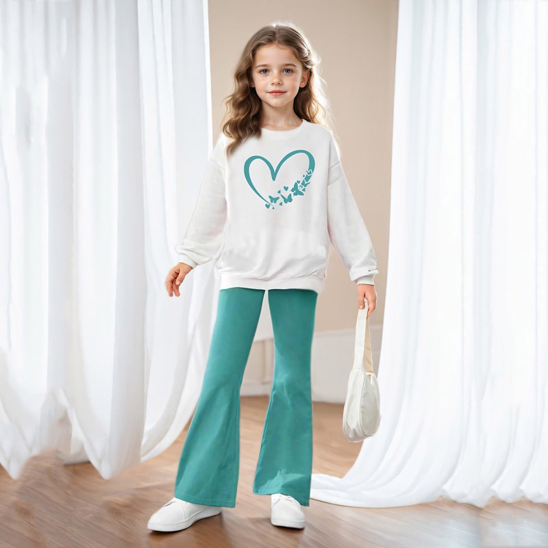 Utlike Girls Outfit Sets Cute Letter Printed Crew Neck Long Sleeve Hoodie And Pants Girls Stylish Clothing Sets Size 9 Years-10 Years