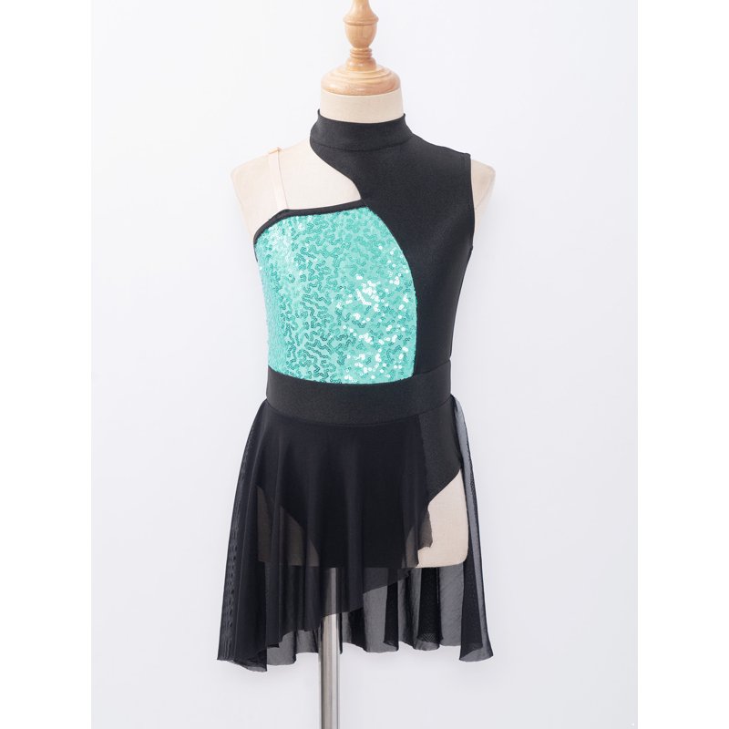 Vastwit Kids Girls Lyrical Dance Dress Latin Jazz Modern Dance Costume Contemporary Dancewear Ballet Light Green 10