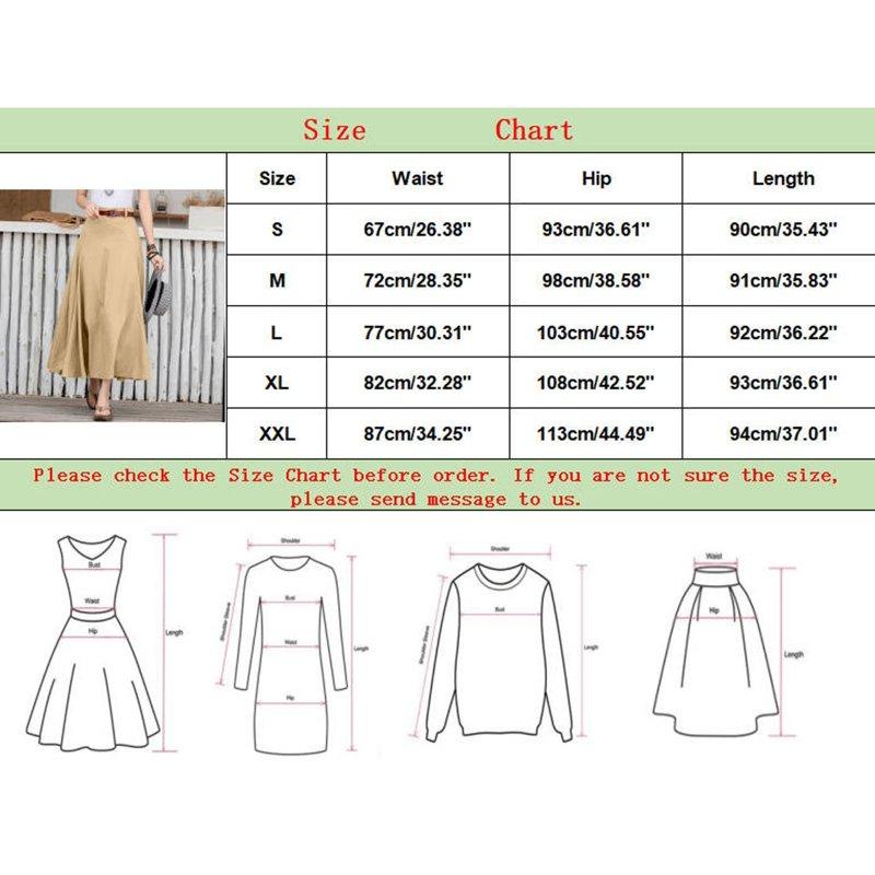 Vigerkar Women Casual Cotton Linen A Line Skirt High Waist Long Flowy Skirt Flare Swing Ruffle Skirt AG XL