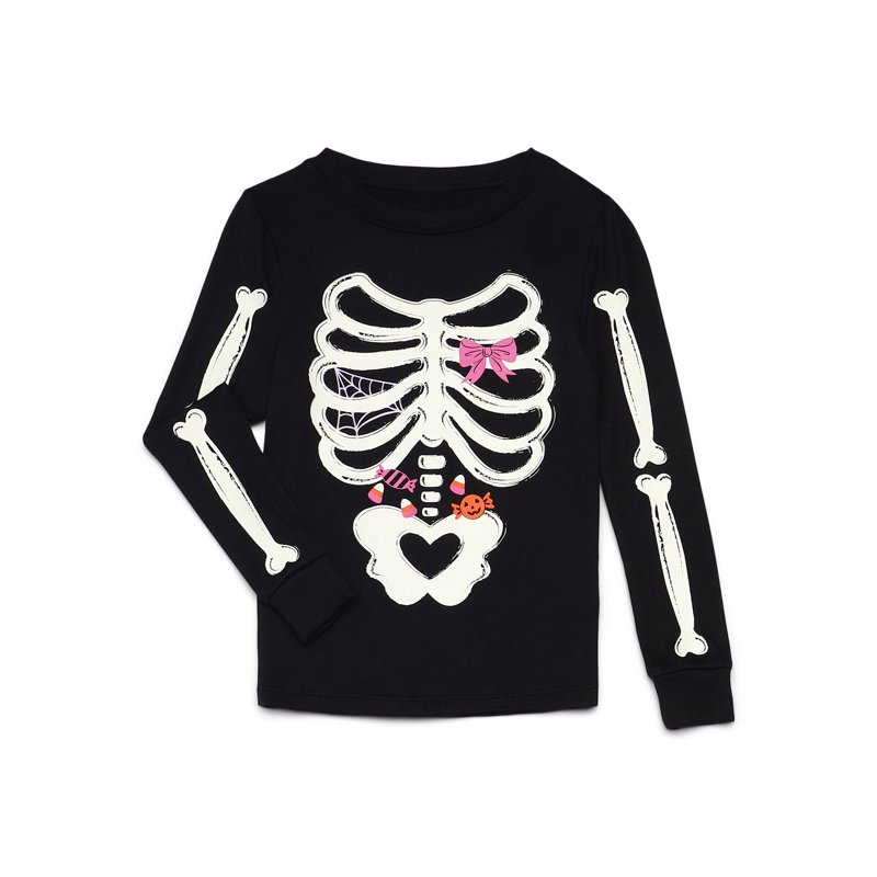 Way To Celebrate Girls Halloween Long Sleeve Top And Pants Tight Fit Pajama Set 2-Piece Sizes 4-10