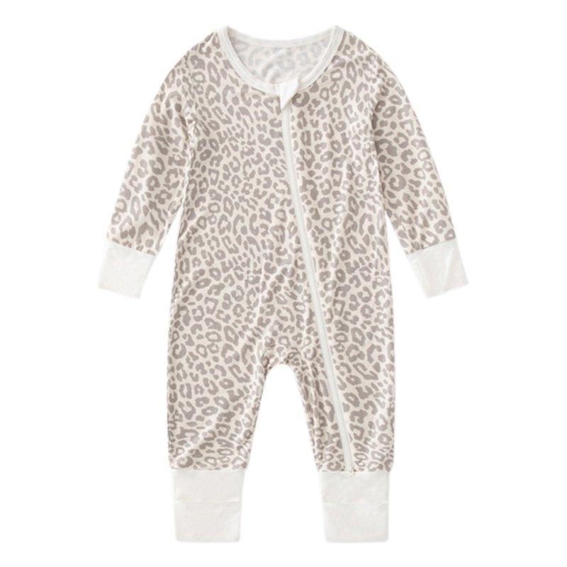 Weebloom Bamboo Baby Pajamas Bamboo Romper Jumpsuit Comfortable Stylish Bodysuit Sleep And Play For 0-24 Months Rompers Loungewear Beige 3-6 Months