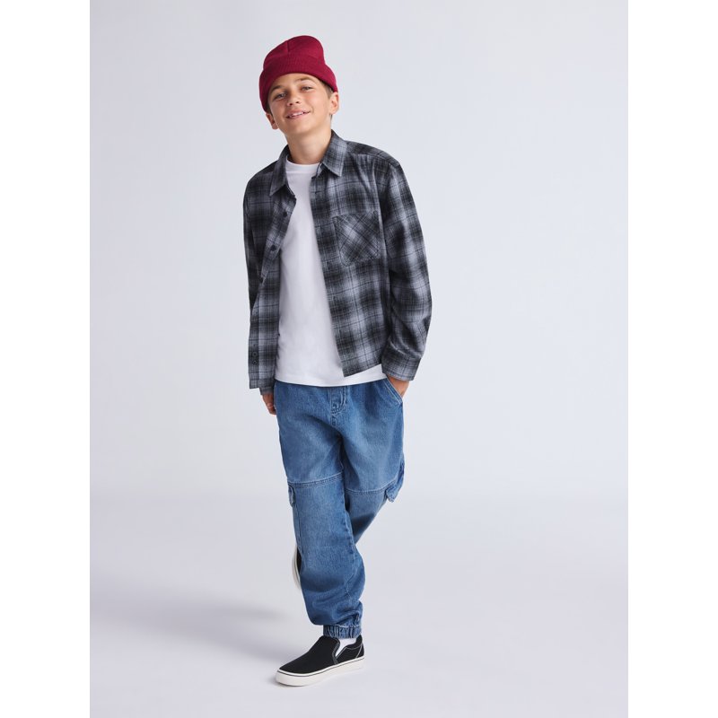 Weekend Academy Boys Flannel Long Sleeve Shirt Sizes 4-18