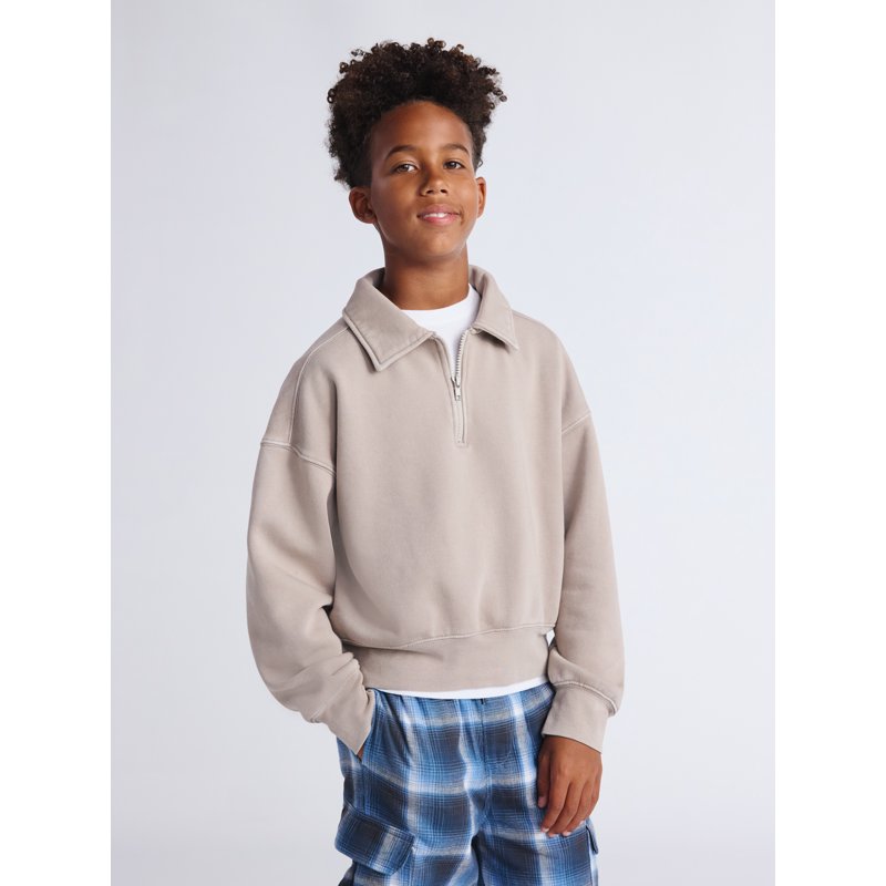 Weekend Academy Boys Fleece Quarter Zip Sweatshirt Sizes 4-18