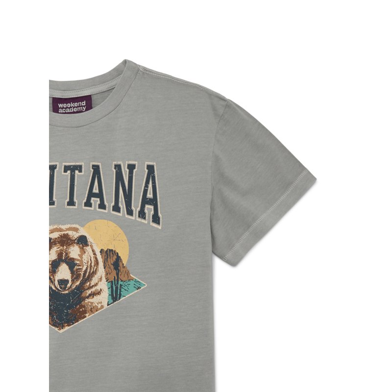 Weekend Academy Boys Oversized Graphic Tee With Short Sleeves Sizes 4-18