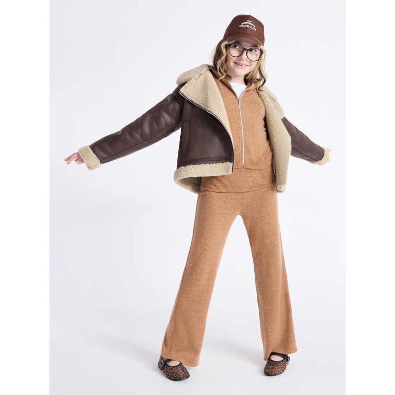 Weekend Academy Girls Cozy Foldover Waist Flare Pants Sizes 4-18