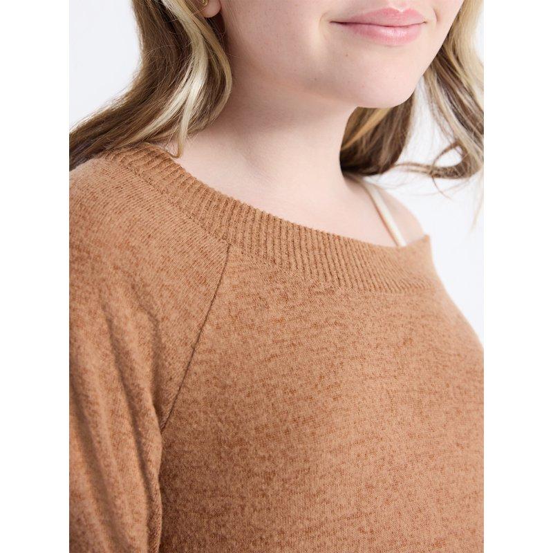 Weekend Academy Girls Hacci Knit Top With Long Sleeves Size 4-18