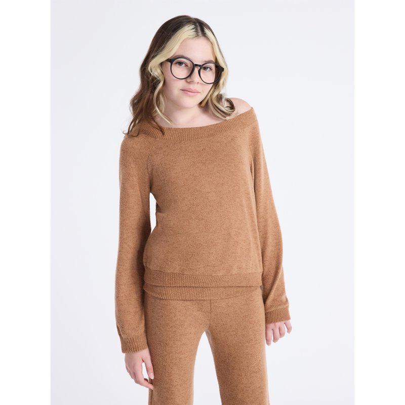 Weekend Academy Girls Hacci Knit Top with Long Sleeves Size 4-18