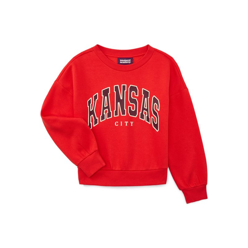 Weekend Academy Girls Long Sleeve Graphic Crewneck Sweatshirt Sizes 4-18