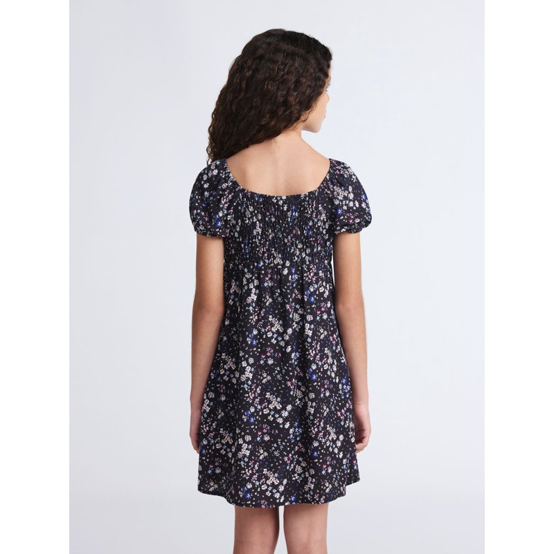 Weekend Academy Girls Short Puff Sleeve Babydoll Dress Sizes 4-18