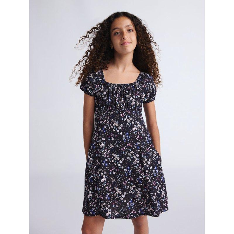 Weekend Academy Girls Short Puff Sleeve Babydoll Dress Sizes 4-18