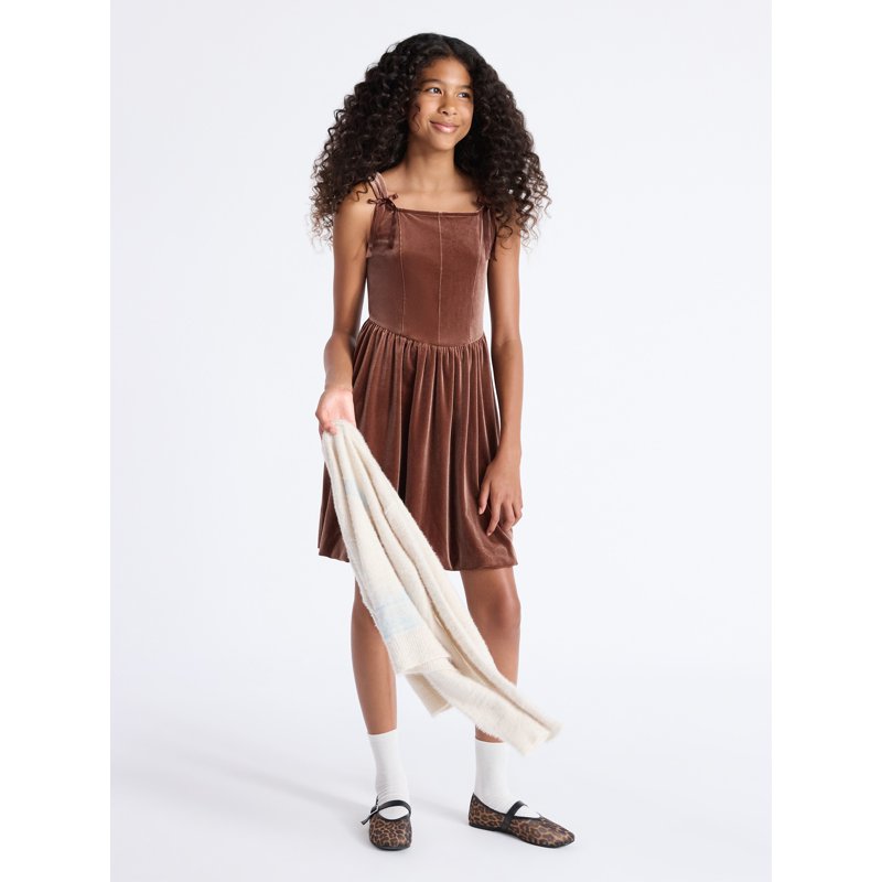 Weekend Academy Girls Sleeveless Velour Corset Dress Sizes 4-18