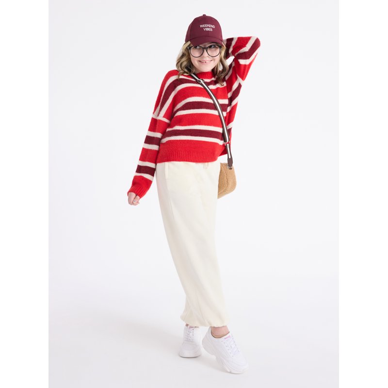 Weekend Academy Girls Striped Sweater With Long Sleeves Sizes 4-18