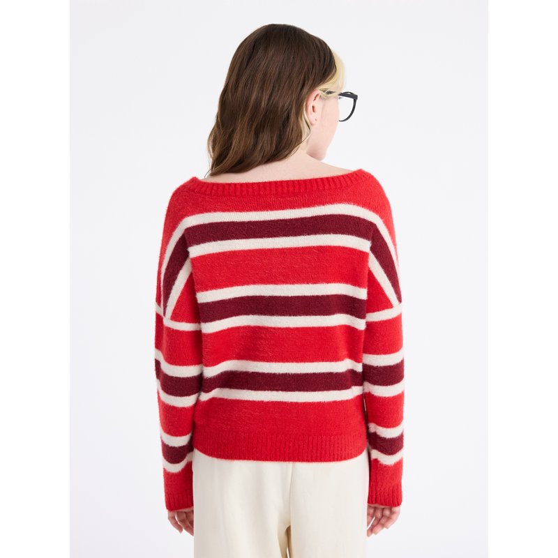 Weekend Academy Girls Striped Sweater With Long Sleeves Sizes 4-18