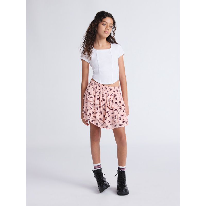 Weekend Academy Girls Tiered Ruffle Skirt Sizes 4-18