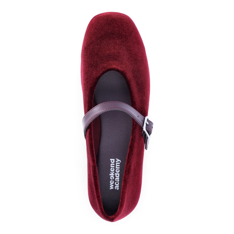 Weekend Academy Girls Velvet Ballet Flats