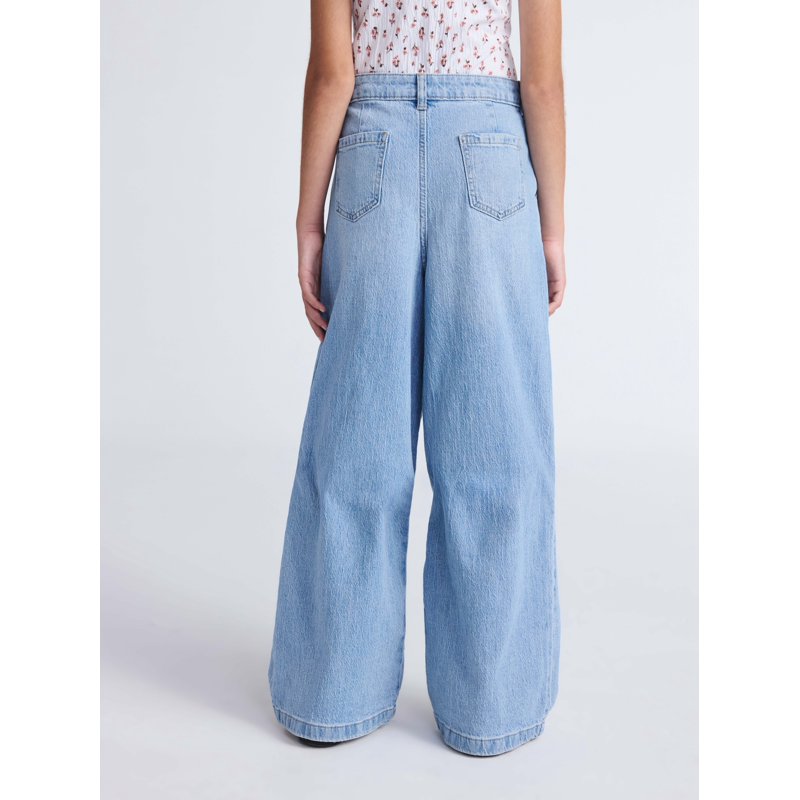 Weekend Academy Girls Wide Leg Pleated Denim Jeans Sizes 5-18