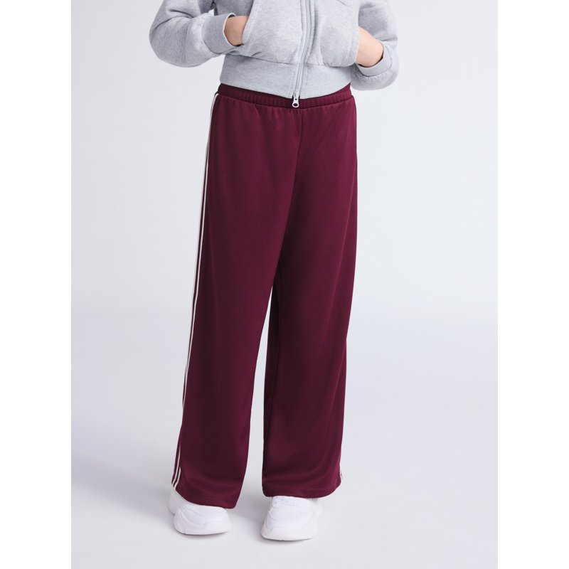 Weekend Academy Girls Wide Leg Track Pants with Side Stripes Sizes 4-18