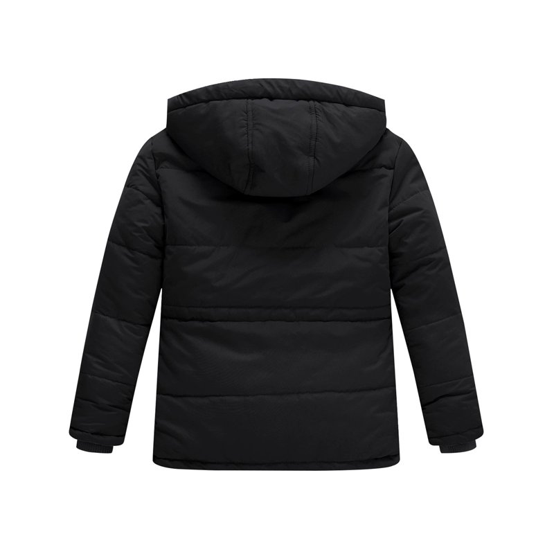 WenVen Boy's Puffer Jacket Thicken Winter Coat Windproof Winter Jacket Black 10/12