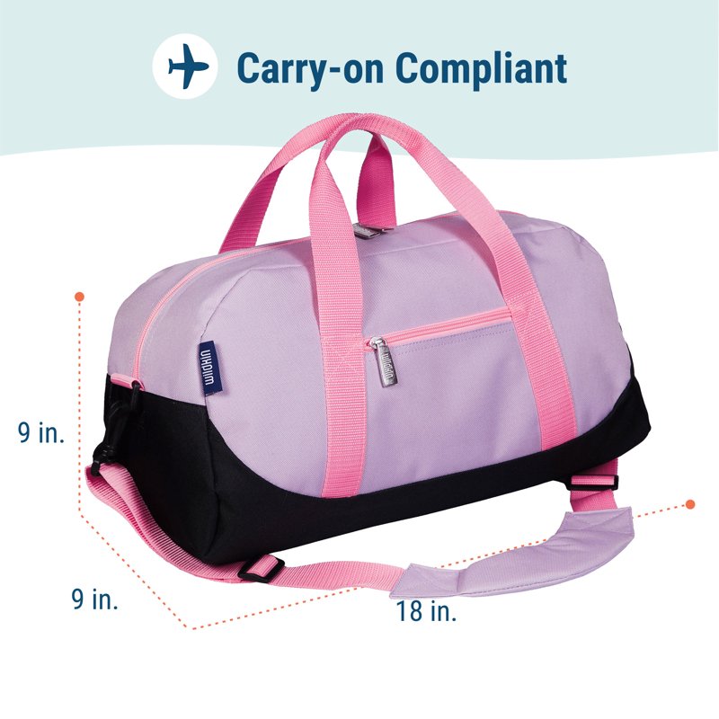 Wildkin Kids Overnighter Duffel Bag For Boys & Girls Features Two Carrying Handles And Removable Padded Shoulder Strap BPA & Phthalate Free (Lilac)