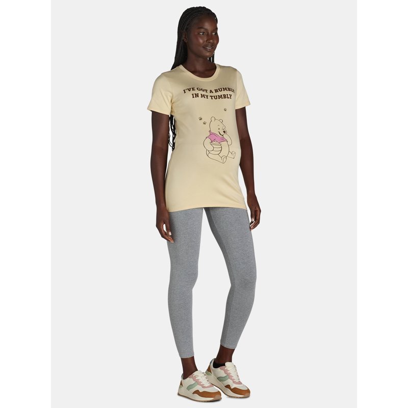 Winnie The Pooh Women’s Maternity Graphic Tee With Short Sleeves Sizes XS-2X