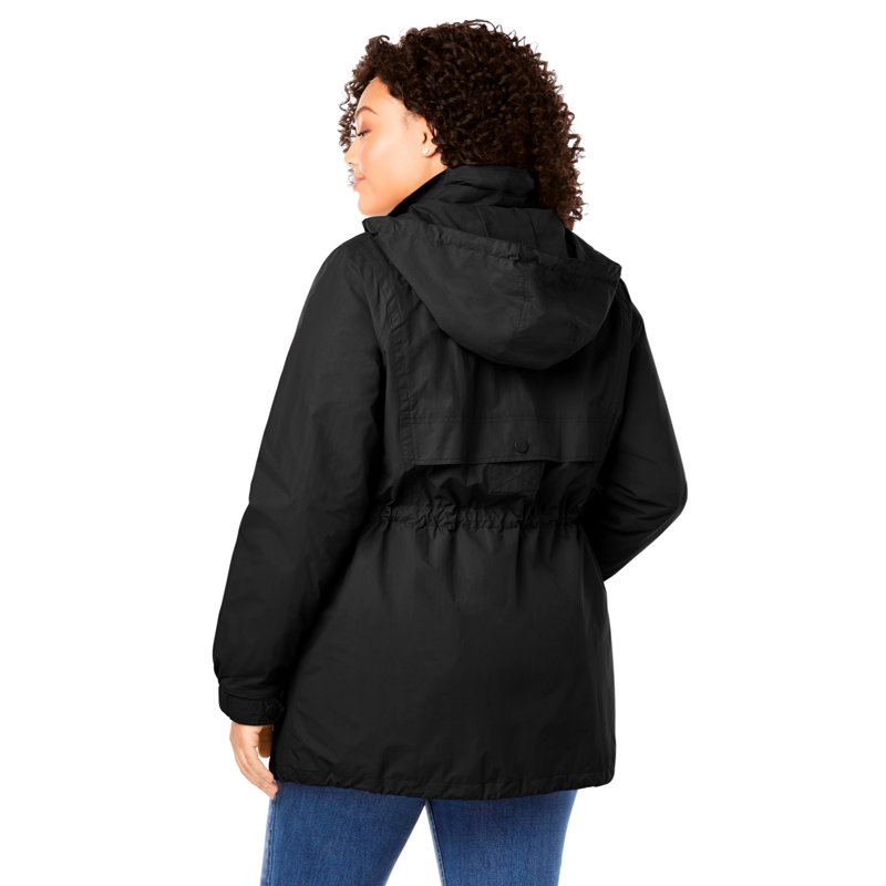 Woman Within Plus Size Fleece-Lined Taslon Anorak