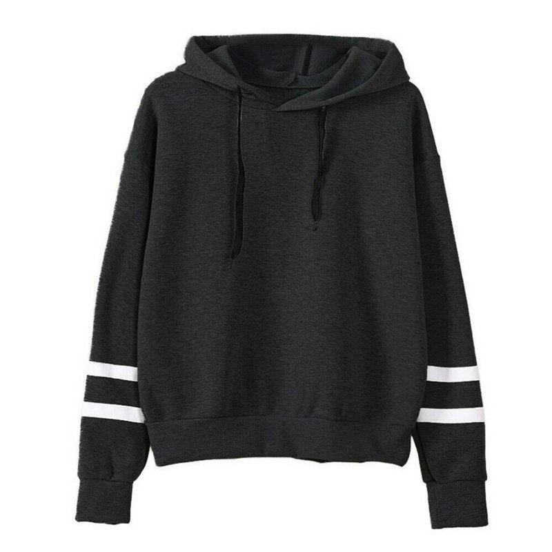 Women's Hoodie Casual Plain Hoody Sweatshirt Pullover White S Breathable Comfortable Material-black-M-black-M