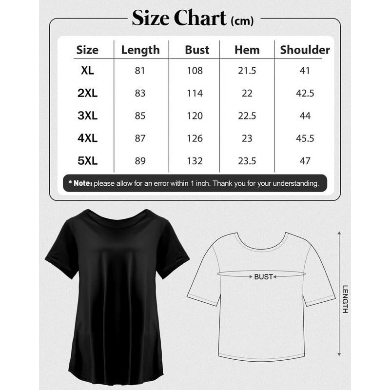 Women's Plus Size Flare Top - Casual Short Sleeve Loose Fit T-Shirt Swing Style