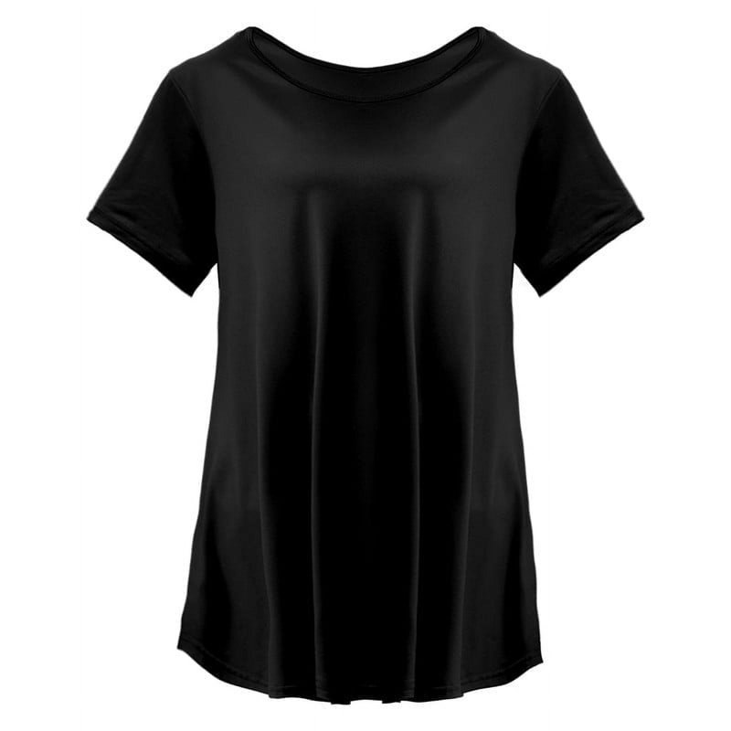 Women's Plus Size Flare Top - Casual Short Sleeve Loose Fit T-Shirt Swing Style