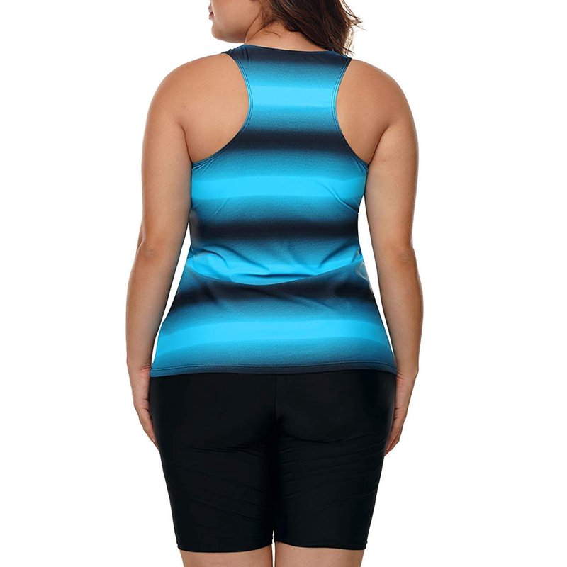 Women's Plus Size Rash Guard Capris Tankini Athletic Swimwear