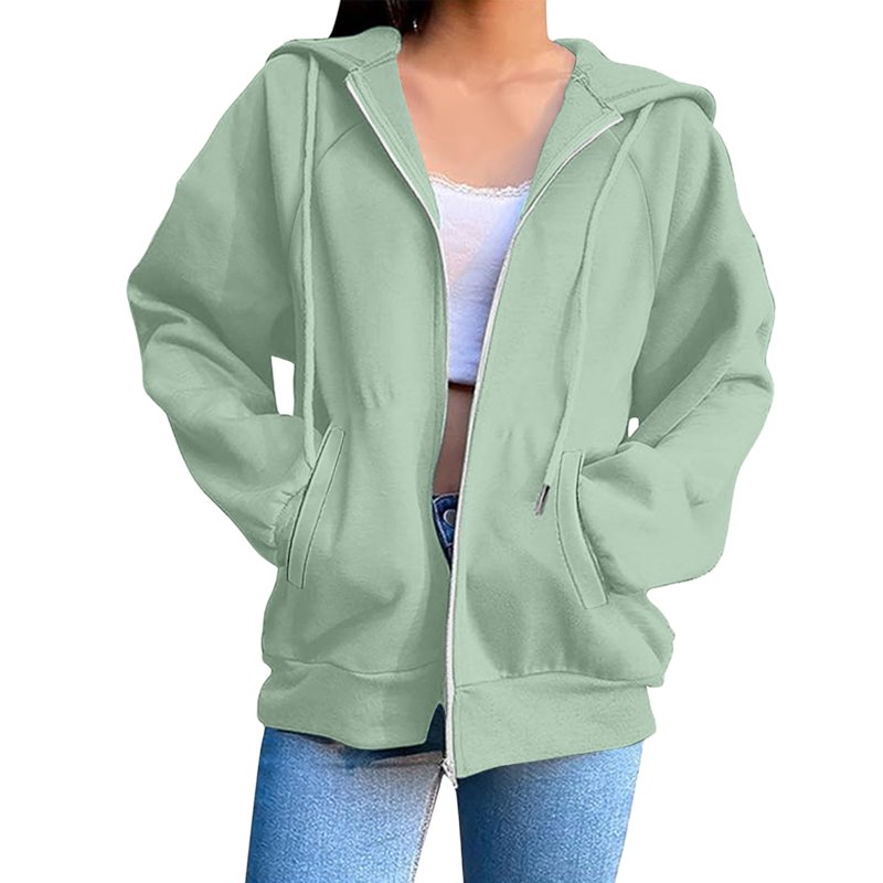 Womens Zip Up Hoodies Women Fashion Blouse Long Sleeve Tops Sweatshirt Pockets Hoodied Womens Fall Clothing