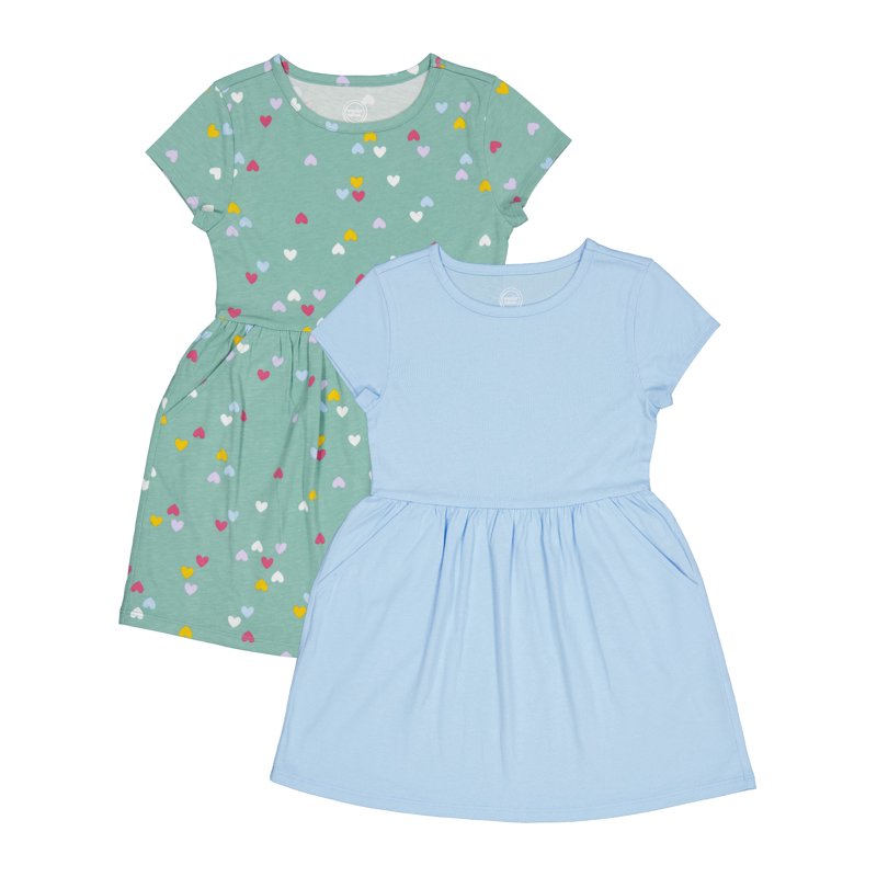 Wonder Nation 2-Pack Short Sleeve Play Dress Sizes 4-18 & Plus