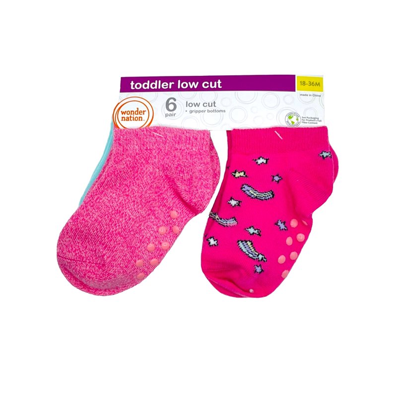 Wonder Nation Baby And Toddler Ankle Socks 6-Pack Sizes 0M-18M