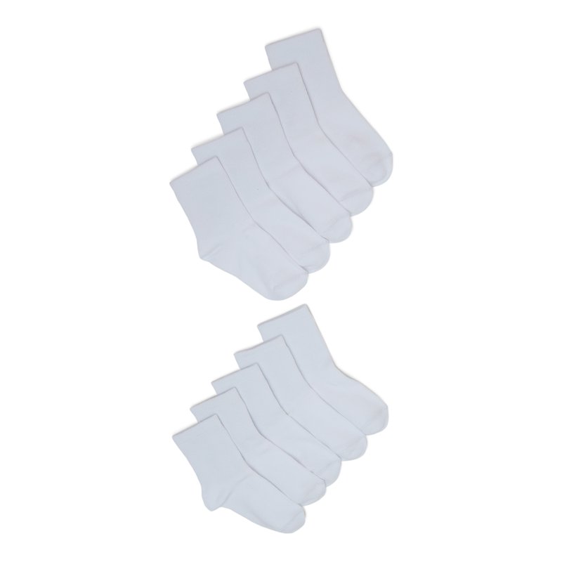 Wonder Nation Baby and Toddler Crew Socks 10 Pack Size 0M- 5T