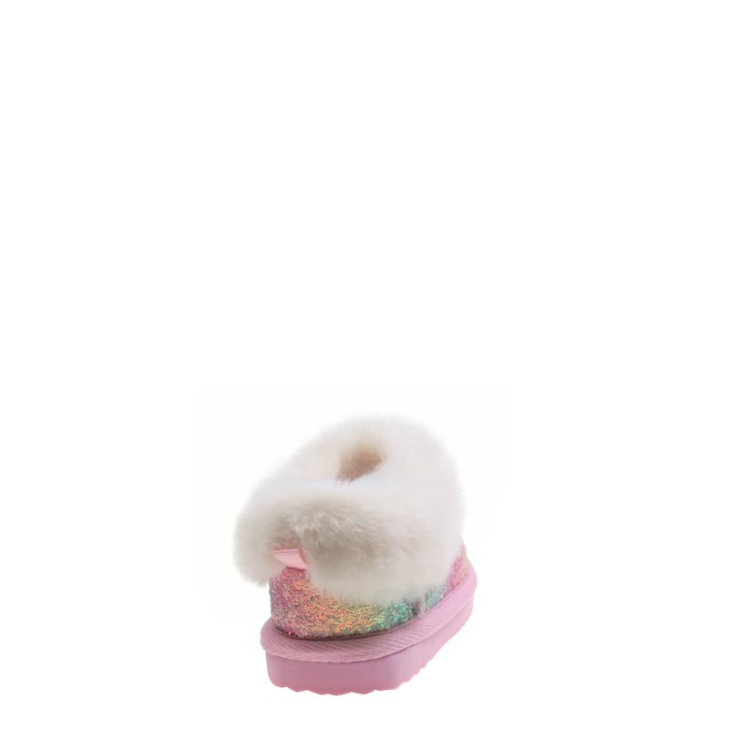 Wonder Nation Baby Girls Faux Fur Trim Slippers