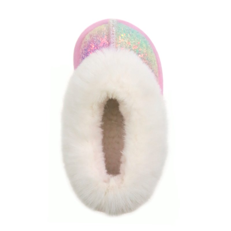 Wonder Nation Baby Girls Faux Fur Trim Slippers