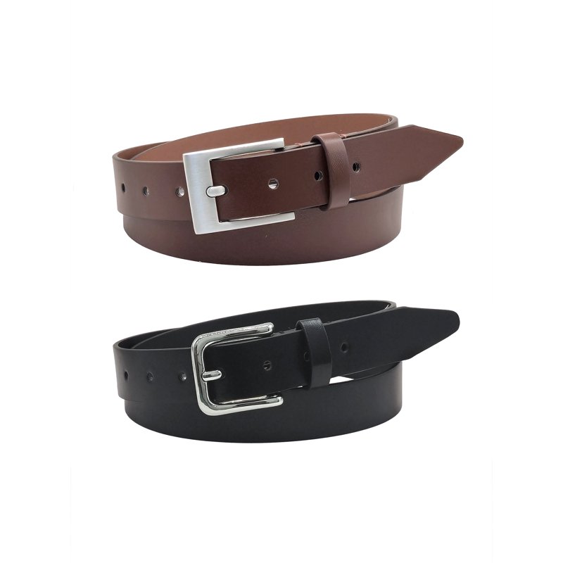 Wonder Nation Boys Belts - Cognac and Black 2-Pack Sizes S-L