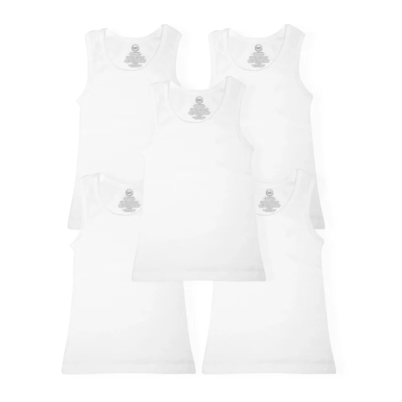 Wonder Nation Boys Cotton Tank Top Undershirt 5-Pack Sizes S-XXL & Husky