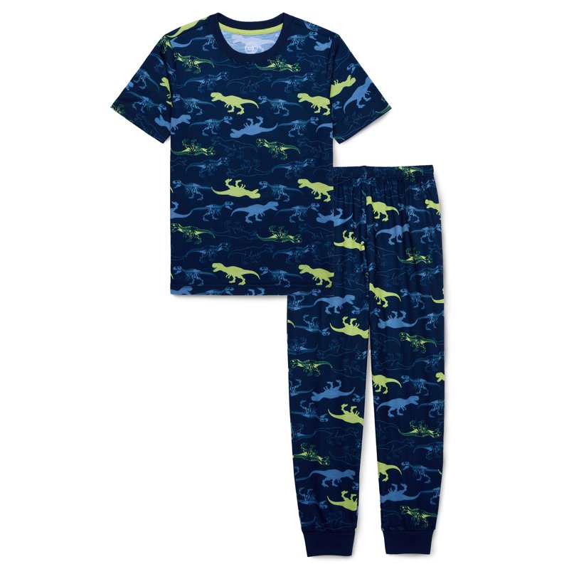 Wonder Nation Boys Graphic Print Tee and Jogger Pants Sleep Set 2-Piece Sizes 4-18