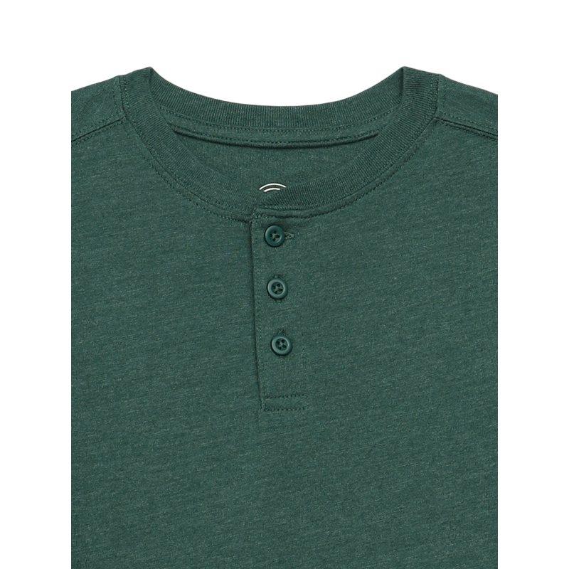Wonder Nation Boys' Henley Tee With Long Sleeves Sizes 4-18 & Husky