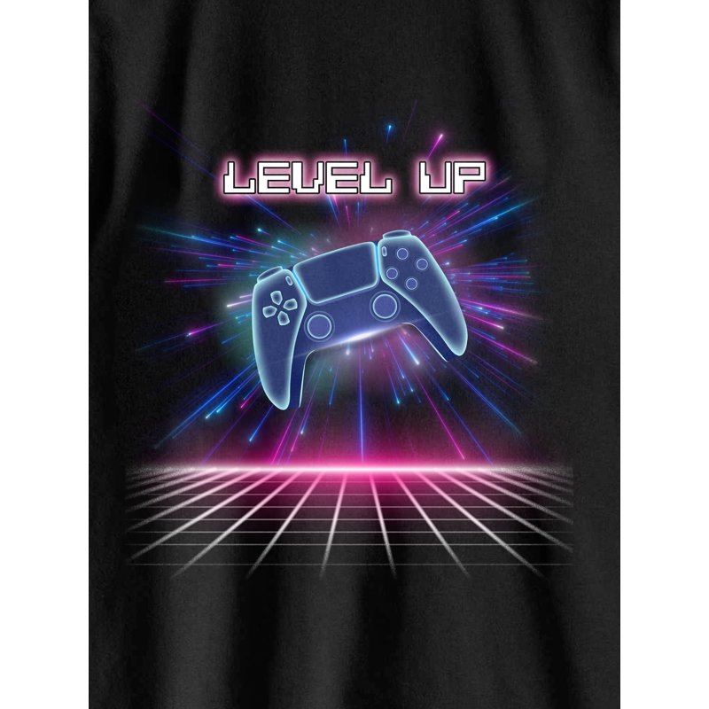 Wonder Nation Boys Level Up Matrix Crew Neck Short Sleeve Graphic T-Shirt Sizes 4-18
