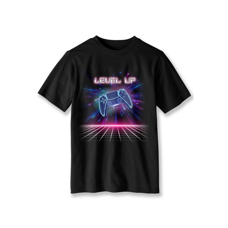 Wonder Nation Boys Level Up Matrix Crew Neck Short Sleeve Graphic T-Shirt Sizes 4-18