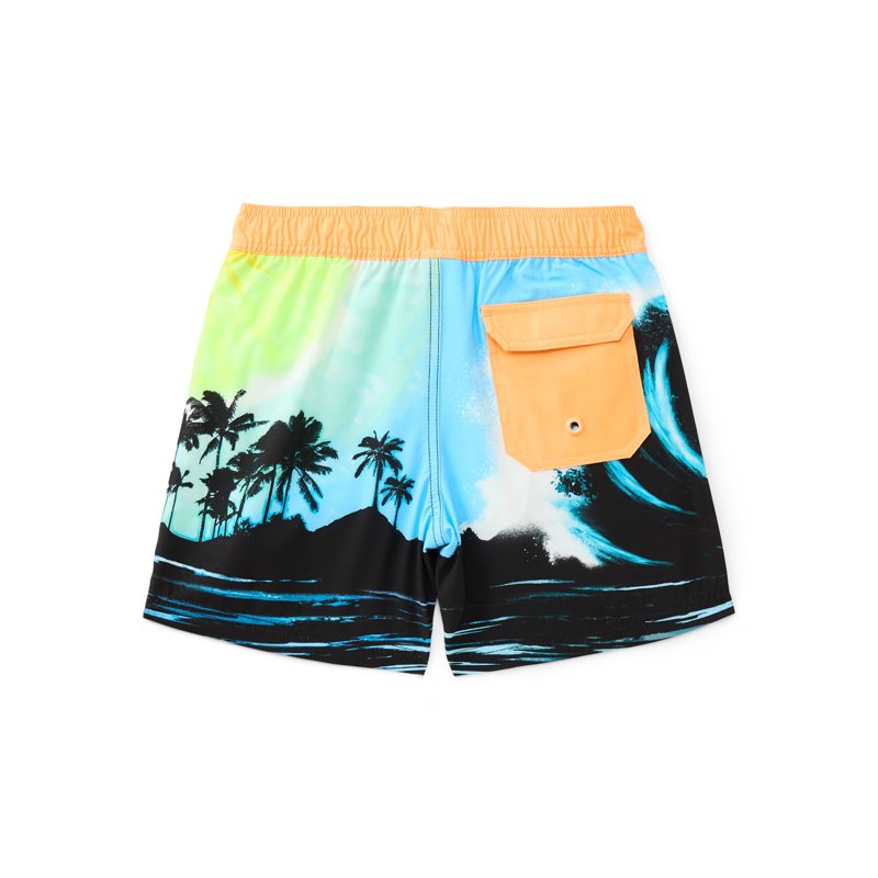 Wonder Nation Boys Print Swim Trunks 7" Inseam Sizes 4/5-18 & Husky