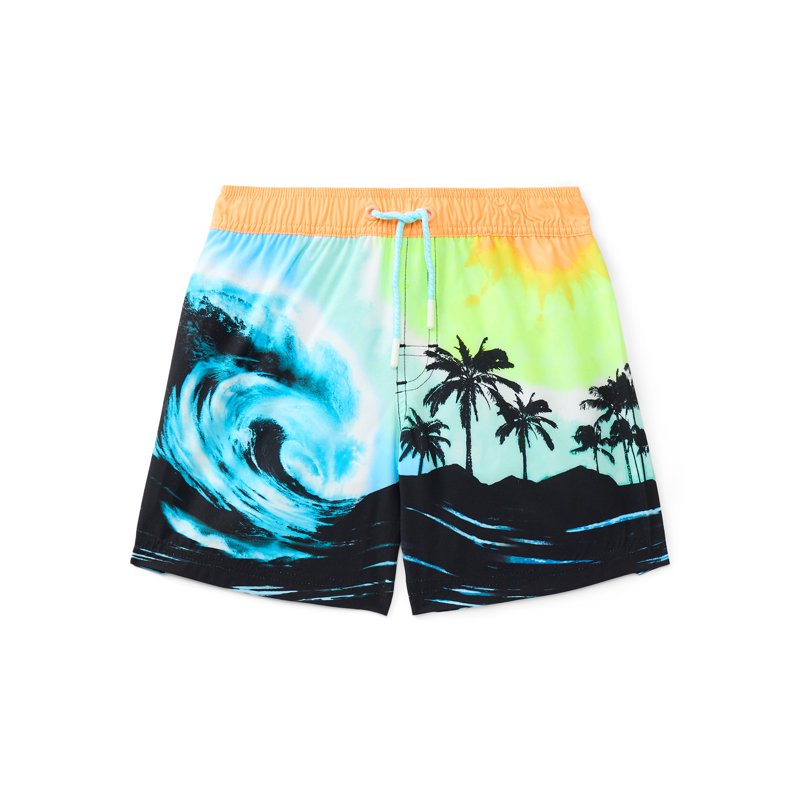 Wonder Nation Boys Print Swim Trunks 7" Inseam Sizes 4/5-18 & Husky