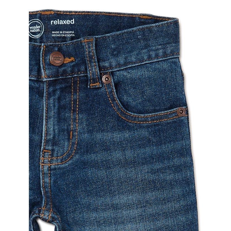 Wonder Nation Boys Relaxed Denim Jeans Sizes 4-18 Slim & Husky