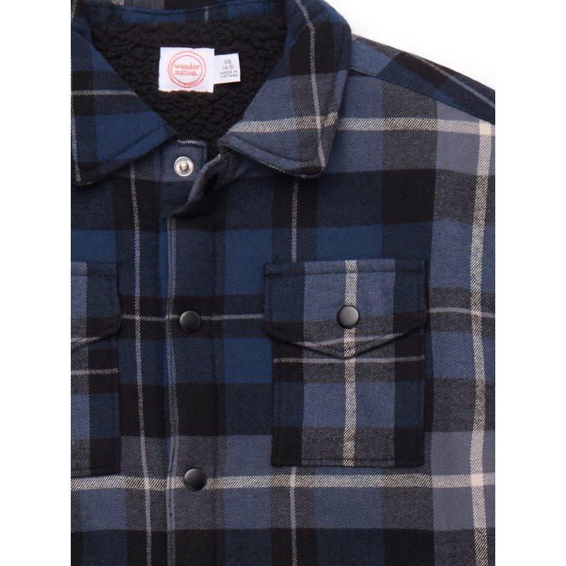 Wonder Nation Boys Shacket With Long Sleeves Sizes 4-18 & Husky